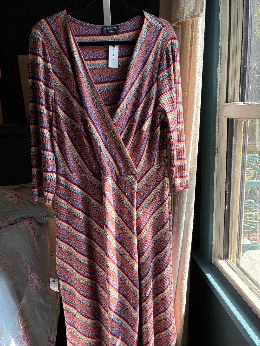 Lane Bryant Chevron Stripped Midi Dress - Size 18-20 NWTO